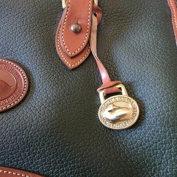 AWL Satchel Green Tan Leather Zip Top - Picture 5 of 16